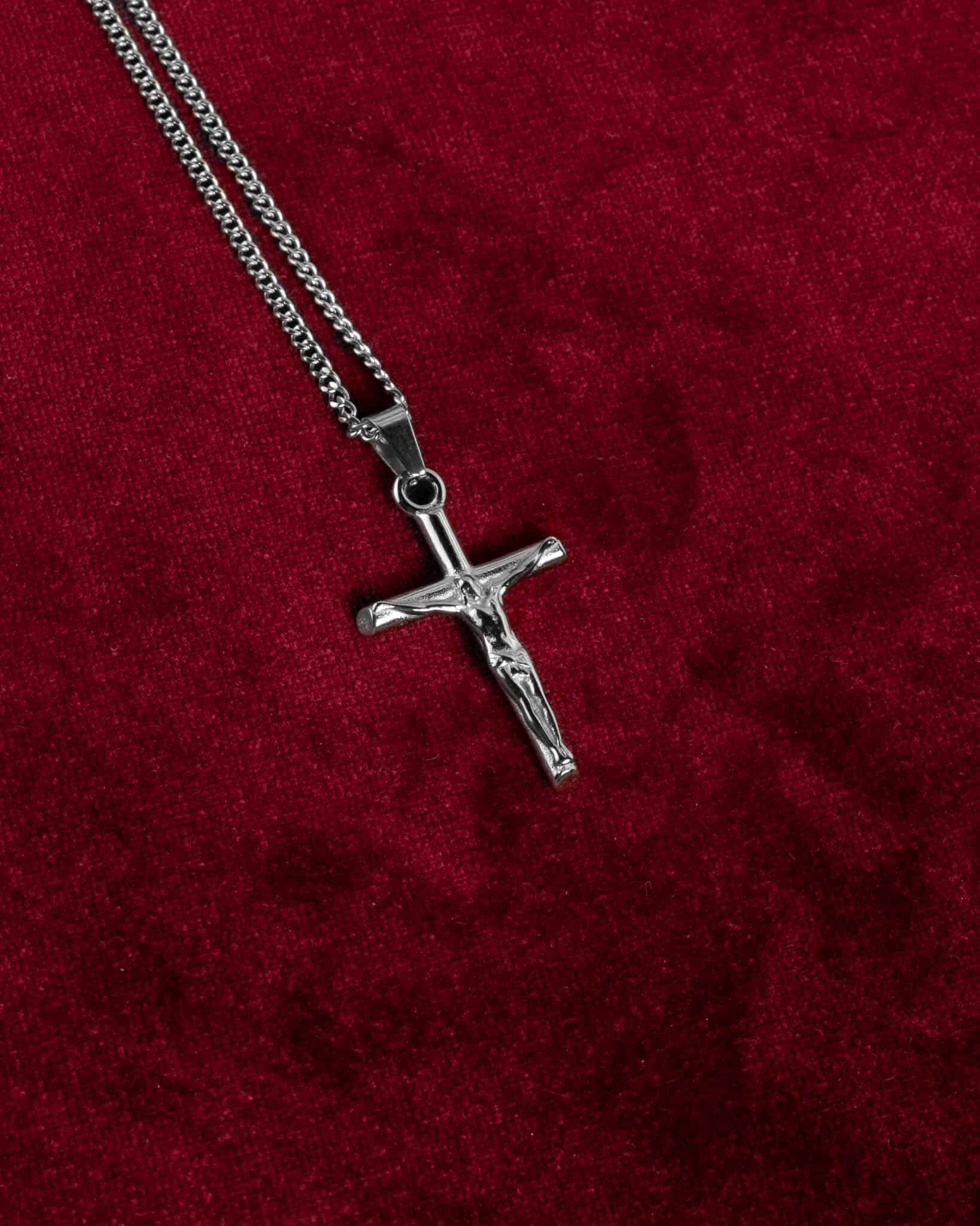 Herrhalsband kors i rostfritt stål – KAGAMI