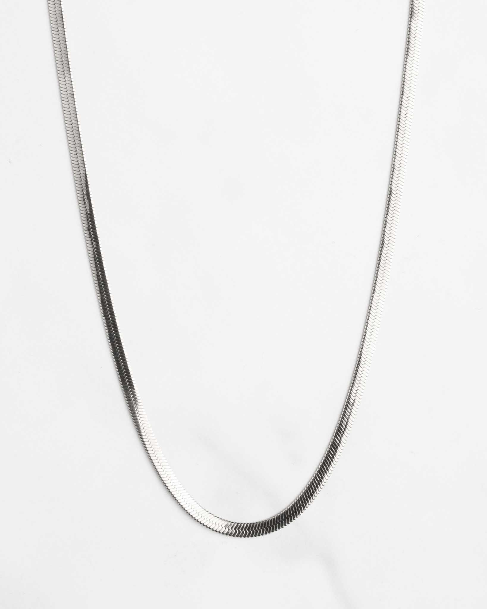 Herringbone halsband silver 5mm