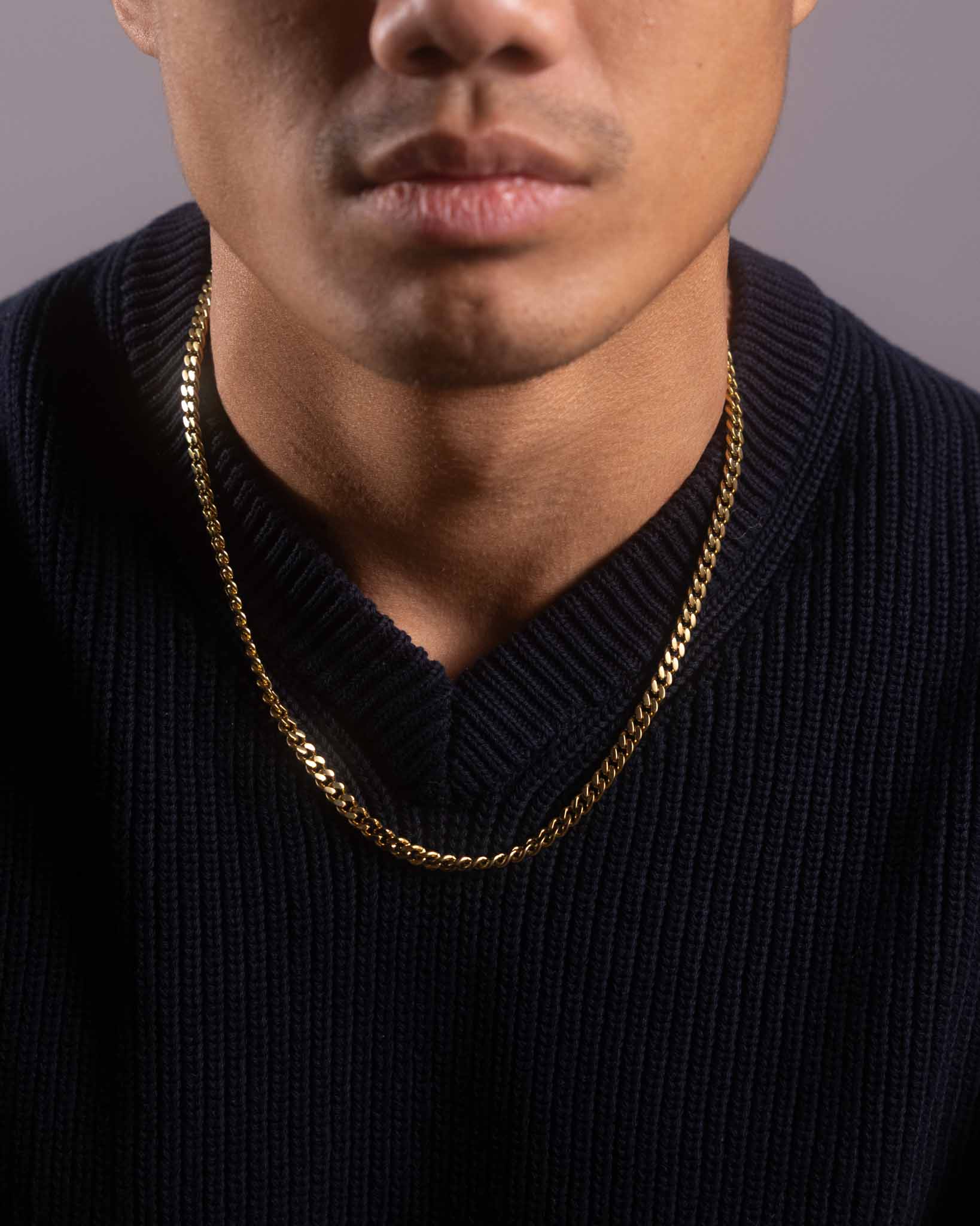Pansarlänk guld 5mm – klassiskt guldhalsband 18k för herr i skandinavisk stil